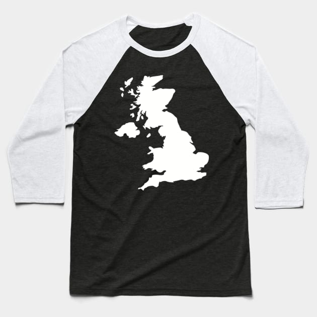 Great Britain UK map Baseball T-Shirt by Designzz